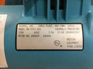 lot 10 image: Schuco-Vac 5711-130 Portable Aspirator&nbspEndoscopic Surgical Aspiration Vacuum Suction Pump Urgent Care Medical Clinic & Hospital Use - Many Uses For This High Power Suction Pump 