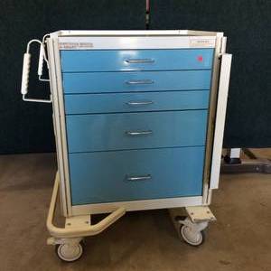 lot 53 image: Armstrong Medical A Smart Cart Medical Systems Cart With Drawer Sorters - Great Condition