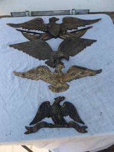 lot 77 image: 4-Brass Eagles 27, 22, 20, 11