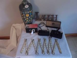 lot 118 image: Cameras, Sign, Ruler, Vase
