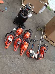 lot 6 image: LOT WITH SALVAGE ECHO OUTDOORLAWN TOOLS SEE PICS