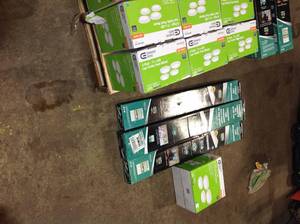 lot 24 image: LOT WITH COMMERCIAL ELECTRIC METALUX LIGHTS & SUPPLIES SEE PICS