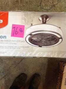 lot 16 image: LOT WITH STILE Anderson 22 in. LED IndoorOutdoor Brushed Nickel Ceiling Fan with Remote Control SEE PICS