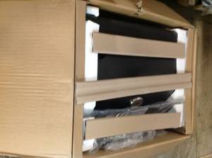 lot 11 image: KITCHENAID Cart-Style Charcoal Grill in Black with Foldable Side Shelves SEE PICS