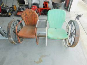 lot 92 image: Vintage Custom Made Tray Wheelchair