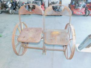 lot 94 image: Vintage Custom Made Wheelchair for Two