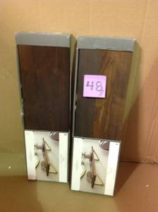 lot 48 image: Wall Shelf with Brass Brackets BrownGold in good condition