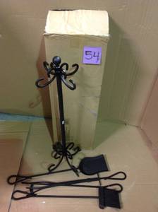 lot 54 image: Pleasant Hearth Lewis 5Pc Fireplace Toolset Black in good condition