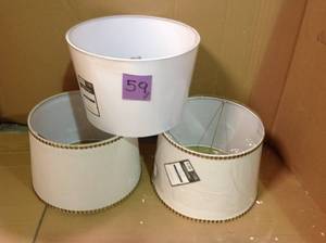 lot 59 image: Linen Drum Lamp Shade White in good condition