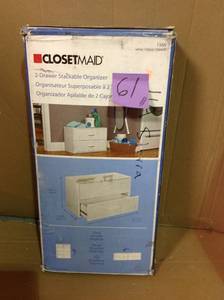 lot 61 image: ClosetMaid 1566 Drawer Organizer, Wood-Drawer, White in good condition