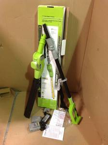 lot 93 image: Earthwise 17 in. 24-Volt Cordless Lithium-Ion Pole Hedge Trimmer in good condition