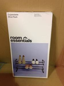 lot 94 image: 2 Tier Expandable Shoe Rack Gunmetal in good condition