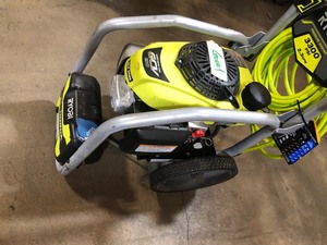lot 206 image: RYOBI 3300 PSI 2.3 GPM Cold Water Gas Pressure Washer with Honda GCV190 Idle Down In good condition see pics 