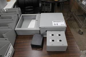 lot 64 image: Lot of (4) Metal Enclosures with Knockouts