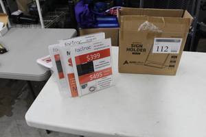 lot 112 image: Lot of (28) ADIRoffice Acrylic Sign Holder 8.5x11in.