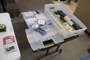 lot 72 image: Misc. Electrical and Hardware with Parts Organizer Storage Cases