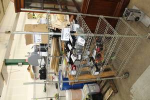 lot 152 image: Rolling Wire Shelving Unit 4-Tier