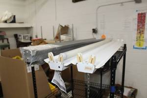 lot 133 image: Lot of (3) Overhead Fluorescent Light Fixtures