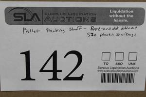 lot 142 image: Packing Supplies - Nylon Rope, Tying Twine In Box, Reclosable Poly Bags, Conveyor Tracks
