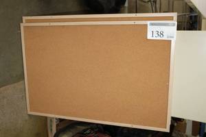 lot 138 image: Lot of (2) Wood Frame Wall-Mount Cork Boards