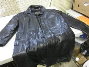 Andre Long Leather Coat Size 40  BS...