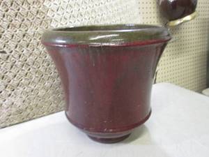 Large Glazed Clay Planter 14 Tall ...