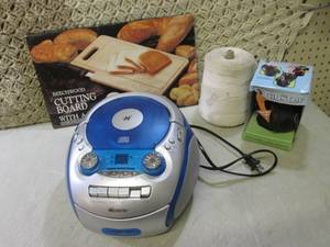 Radio, Cutting Board, Roll of Strin...