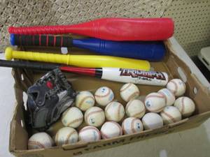 Baseballs, Aluminum Bat, Plastic Ba...