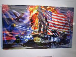 3 ft x 5 ft Patriotic Trump on Tank...