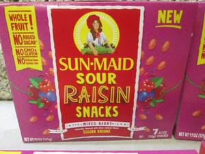 4 Boxes Sun-Maid Sour Raisin Snacks...