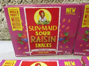 4 Boxes Sun-Maid Sour Raisin Snacks...