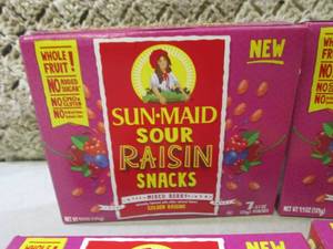 4 Boxes Sun-Maid Sour Raisin Snacks...