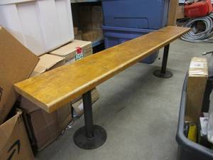Bench Wood Top Metal Legs 69 Long ...