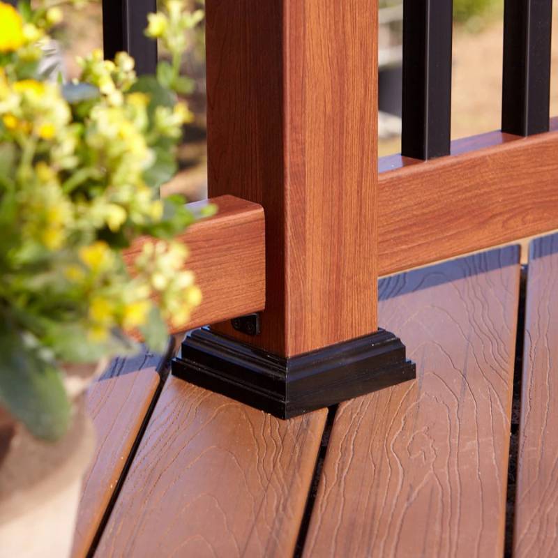 lot 152 image: (1 Case of 26) Fiberon Homeselect Midnight Black PVC Deck Post Base Trim POST SL MLD 4 BLK L - NEW