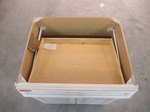 lot 7 image: Diamond NOW 33-in W x 35-in H x 23.75-in D Truecolor Toasted Antique Door and Drawer Base Stock Cabinet 36 B33B