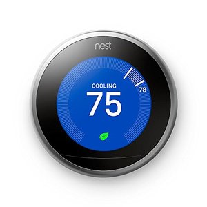 lot 19 image: Nest Learning Thermostat 3rd Generation, Stainless Steel, Works with Amazon Alexa T3007ES