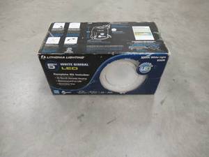 lot 39 image: Lithonia Lighting 5 in. Matte White Recessed Gimbal Integrated LED Lighting Kit LK5GMW LED M4