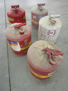 lot 112 image: SAFETY CANS 5 GALLONS