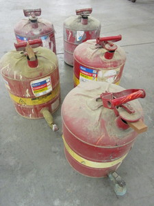 lot 113 image: SAFETY CANS 5 GALLONS