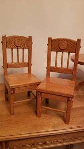 lot 163 image: Doll Oak Dining Table and Chair Set