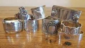 lot 16 image: Collection of Antique 800 Silver Napkin Rings