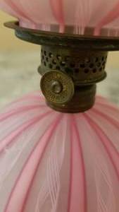 lot 77 image: Swirled Italian Art Glass Miniature Nutmeg Oil Lamp