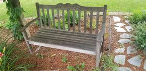 lot 6 image: Teak Outdoor Garden Bench