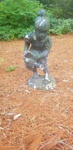 lot 46 image: Sweet Outdoor Statue Girl Watering Flowers