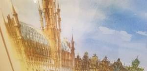 lot 99 image: Amazing Watercolor Print- Marienplatz