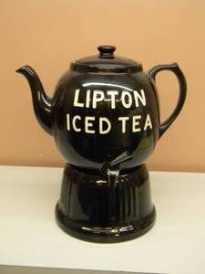 lot 27 image: Vintage Mint Ceramic Lipton Iced Tea Counter Dispenser, Complete & Perfect - Large Approx 20 - SEE PICTURES