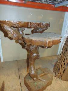 lot 35 image: Wood Fish Catcher and Wood Stand