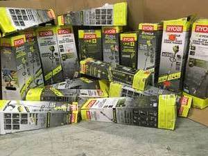 LOT WITH RYOBI STRAIGHTCURVED TRIMMERS NOT CHECKED SEE PICS