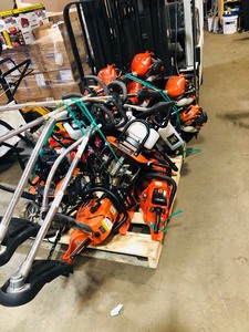PALLET WHIT ASSORTED ECHO OUTDOOR TOOLS AND MORE FOR PARTS O REPAIR