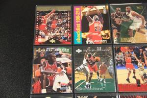 lot 9 image: Michael Jordan Basketball Card Lot #1  16 Cards
